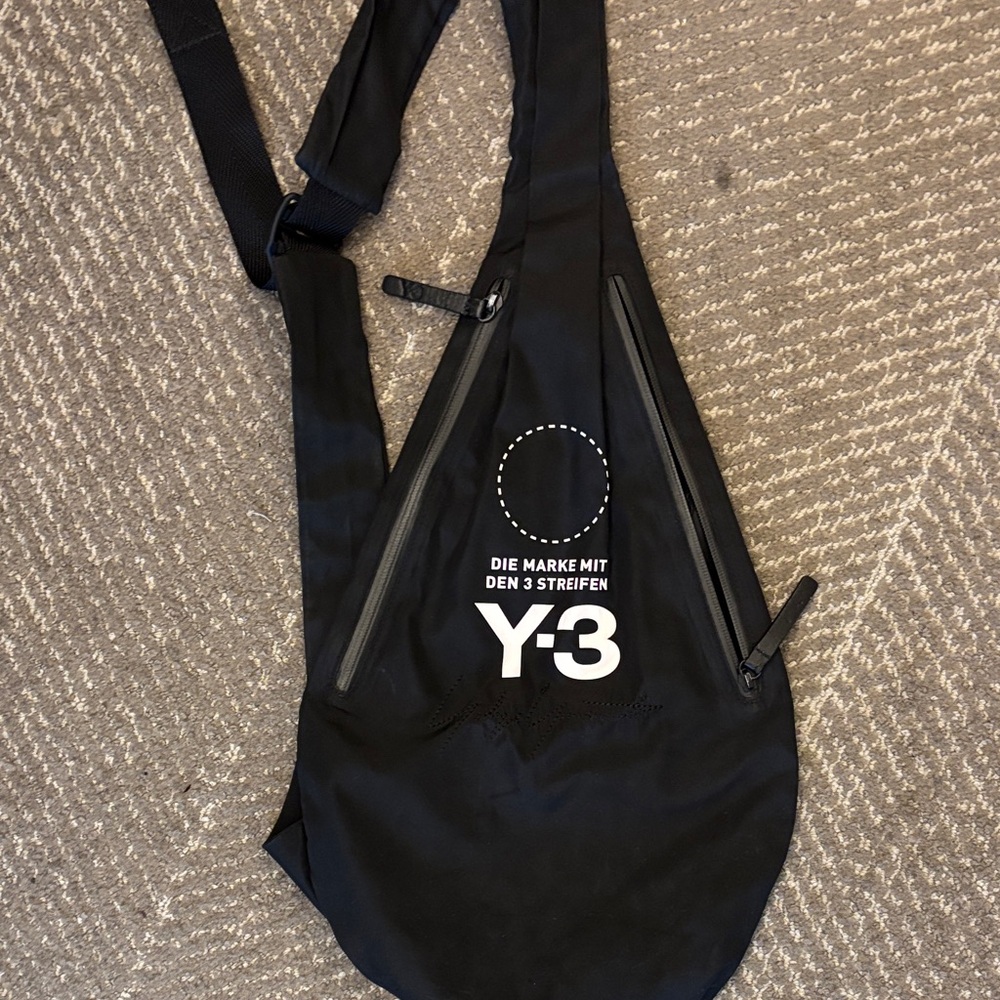 Y-3 Black Belt Bag with White Logo